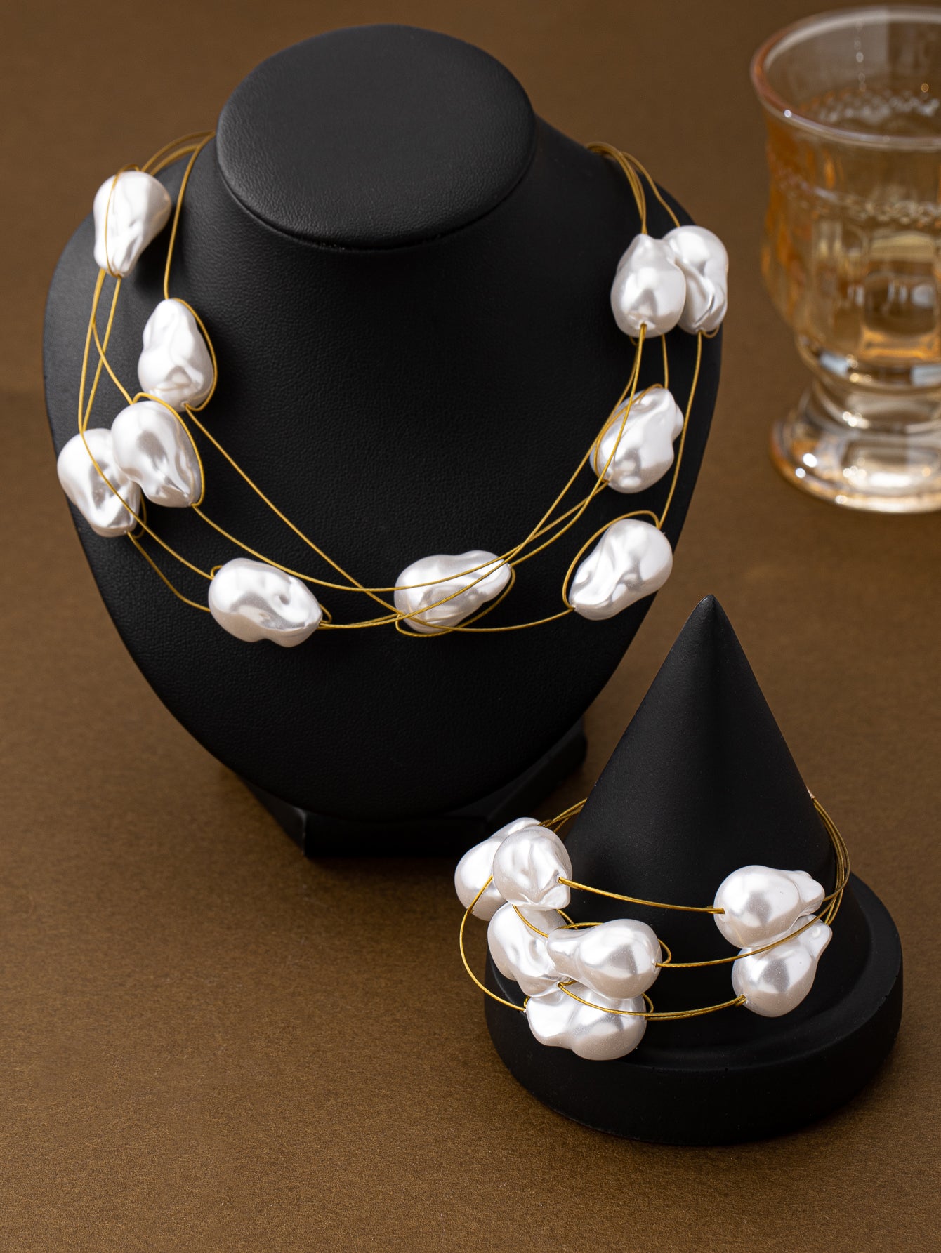 Baroque Pearl Wire Jewelry Set