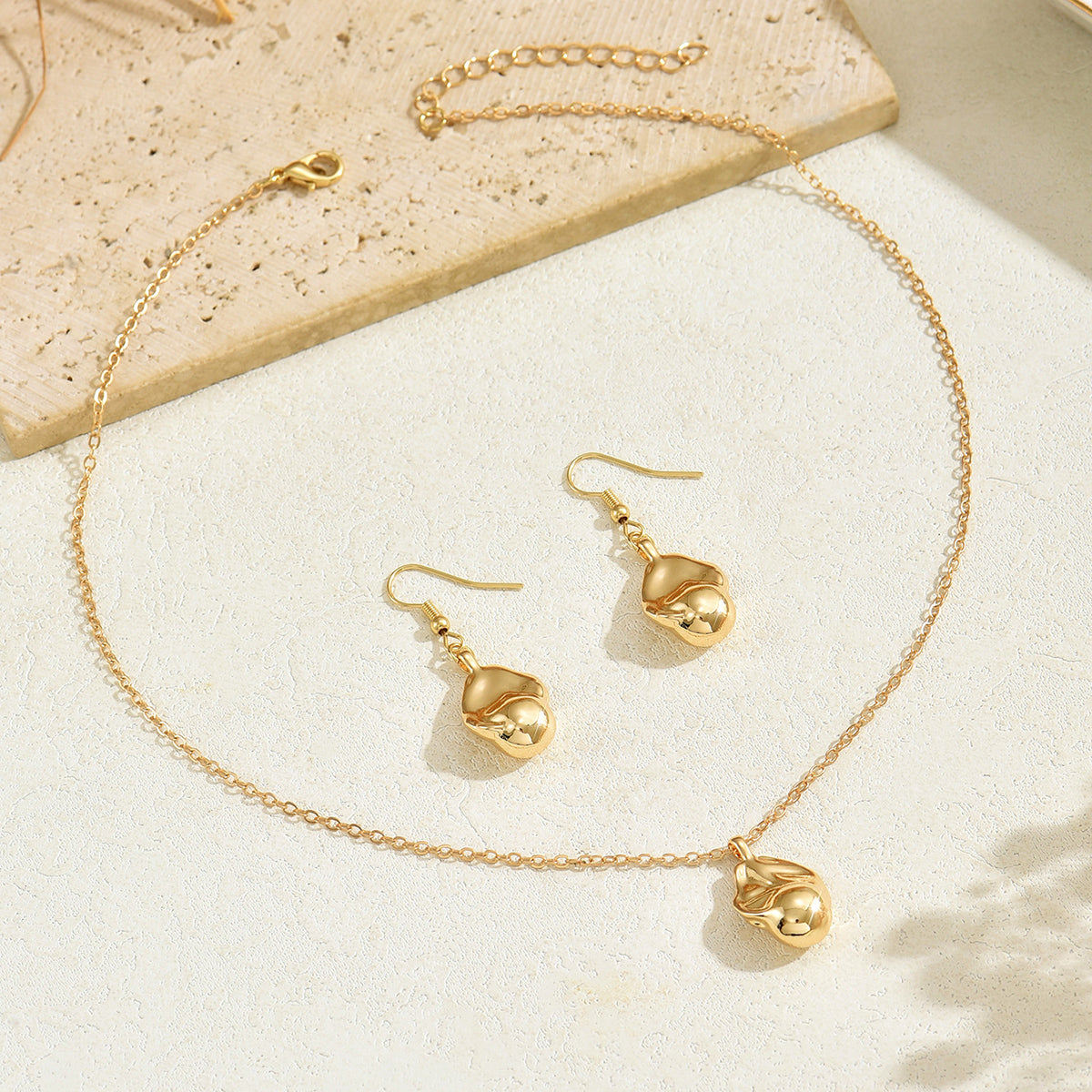 Gold Rose Bud Jewelry Set